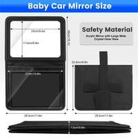 Miroir de siège arrière réglable pour bébé nourrisson avec support de tablette tactile en polyester pour utilisation en voiture de voyage