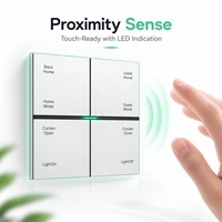 Système de maison intelligente GVS KNX moderne, 8 interrupteurs à bouton-poussoir, commande tactile, capteur de proximité, interrupteurs muraux pour hôtel, appartement