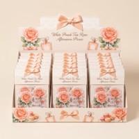 Autocollants 3D en papier Washi esthétiques personnalisés, motif pêche blanche et rose, pour scrapbooking, avec encre cristalline, pack d'autocollants pour album.