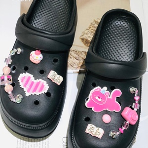 Accessoires de chaussures pour femmes, lot de 8 breloques réutilisables en forme de cœur de <span class=keywords><strong>chat</strong></span> rose pour décoration d'orteils, DIY - Product Image 2