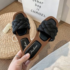 Sandales d'été Offre Spéciale pour femmes Sandales antidérapantes à bout carré Chaussons légers pour femmes Mocassins à enfiler Tongs - Product Image 5