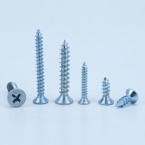 100pcs/bag Carbon Steel Blue-white Zinc Plated Cross Flat Head Self-tapping <b>Screw</b> M3 M4 <b>M5</b> M6 Wood <b>Screw</b> - Product Image 2