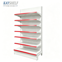 Étagère de présentation métallique double face légère pour supermarché, présentoir autoportant pour magasins de détail