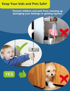 Verrou de sécurité pour réfrigérateur à l'épreuve des enfants, serrures de réfrigérateur avec adhésif 3M, serrures de sécurité pour armoires pour enfants - Product Image 6