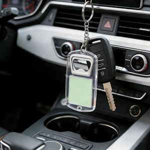 Llavero abridor de botellas de acrílico con LOGO personalizado, abridor de cerveza de plástico, regalo publicitario creativo - Product Image 1