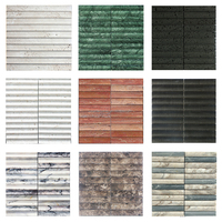 Mosaïque en marbre travertin blanc et gris de Carrare, motif crayon, pour bordure murale de salle de bain et cuisine, design libre