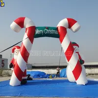 Vakantie Decoratie Opblaasbare Candy Archway Voor Kerst Met Sneeuwman En De Kerstman