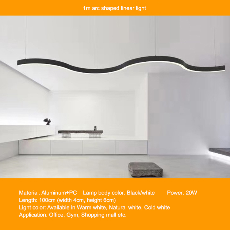 Luminaire linéaire en forme d'arc 20w