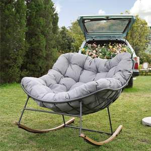 Mecedora para patio al aire libre <span class=keywords><strong>Silla</strong></span> Papasan de gran tamaño con cojín y Marco - Product Image 6
