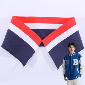 95% polyester + 5% spandex sọc gân cổ áo tay áo HEM Gân Dệt Kim quần áo vải - Product Image 1