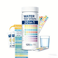 Bandelettes de test de la qualité de l'eau domestique 21 en 1 - 125 pièces pour puits et kits de test E.coli - Kit de test bactérien pour eau de puits et eau du robinet, chlore et sulfites