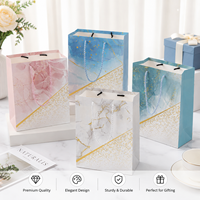 Sac cadeau en marbre personnalisé avec dorure à chaud et poignée en corde – Qualité supérieure pour mariage, anniversaire – Logo/taille personnalisés – Emballage robuste et élégant