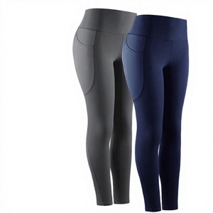 Women High Athletic <b>Leggings</b> 180 Grams Spandex/Nylon Anti-Bacterial Breathable Eco Friendly Fabric Seamed Knitting Technology - Product Image 4