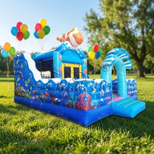Château gonflable commercial WINSUN sur le thème de l'océan, pour enfants, avec toboggan aquatique, trampoline, château gonflable, trampoline pour enfants - Product Image 1