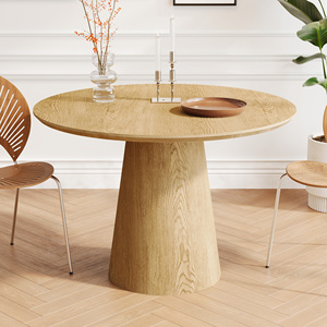 Wooden Circular Dining <b>Table</b> 43 Inch Modern Minimalist Round <b>Table</b> MDF Colored Surface - Product Image 3