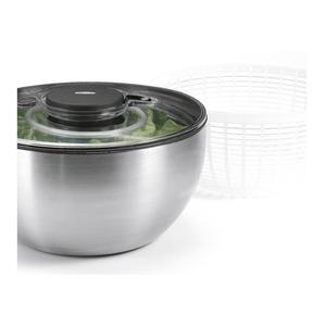 Escurridor de ensalada Oxo con tazón de acero, tapa y cesta para verduras frescas - Product Image 1