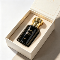 Flacon de parfum en verre noir cylindrique vide de 50 ml, emballage personnalisé avec bouchon doré