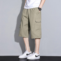 Shorts d'été décontractés amples pour hommes, 100 % coton, coupe courte, avec cordon de serrage, tendance, marque OEM, en stock