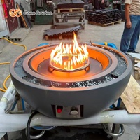 Brasero de jardin au propane en métal noir pour piscine, foyer aquatique pour piscine