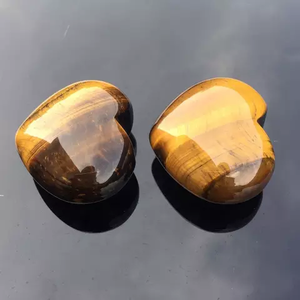 Cristal de Ojo de Tigre Natural en Forma de Corazón, Piedra Tallada y Pulida, Adorno de Gema para Decoración del Hogar, Regalo - Product Image 2