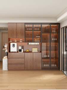 Luxury Dining Room Furniture Modern Wooden <b>Glass</b> Display <b>Rack</b> <b>Wine</b> Cabinet - Product Image 2