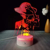 Lampe d'anime 3D populaire et adorable, logo personnalisé disponible, lumière de nuit décorative à changement de couleur 7 couleurs pour enfants