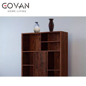 Estantería de Madera Maciza Antigua Estilo Wabi Sabi, Mueble Ecológico y Duradero para Interiores, Sala de Estar o Bar en Casa - Product Image 2