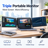 Moniteur portable pour ordinateur portable de 15,3 pouces, écran IPS 1200P, USB-C HDMI Plug and Play, triple moniteur pour plusieurs appareils