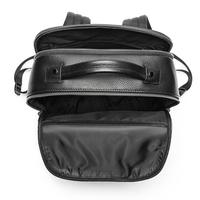 Sac à dos décontracté pratique et élégant, unisexe, en cuir noir avec un design simple et des détails de couture décoratifs