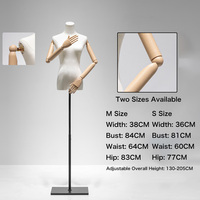 Maniquíes Femeninos para Tienda de Ropa con Base Metálica, Modelos de Cuerpo Superior Ajustables, Maniquíes de Exhibición de Plástico y Acero Inoxidable