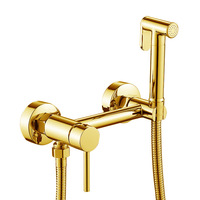 Ensemble de pulvérisation pour bidet WC en laiton, style moderne et minimaliste, eau chaude et froide, à montage mural dissimulé, pour usage hôtelier, avec pommeau de douche surpuissant pour salle de bain