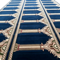 Tapis de prière moderne hydrofuge à motif arqué pour mosquée, anti-salissure, lavable, à poils ras, pour usage domestique, options de couleurs vert, rouge, bleu