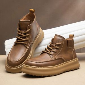 Autumn High Quality Men's Classic Leather Boots Height-Increasing Plus Size Men's Cowhide Boots Fashionable New Style - Product Image 2
