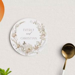 Custom Drink Cover Wedding Coasters Wedding Table Decor Coasters Custom Coasters for Guests Party Drink Cover - Product Image 1