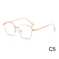 Nuevas gafas ópticas cuadradas de Metal de moda para hombres y mujeres Gafas de luz anti-azules para computadora de radiación Marco óptico