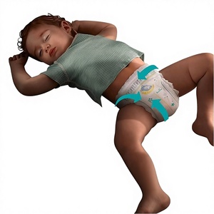 Vente en gros de couches-culottes blanches en tissu non tissé, taille 4 (9-15 kg), super absorbantes pour bébés, protection anti-fuites à 360 degrés - Product Image 1