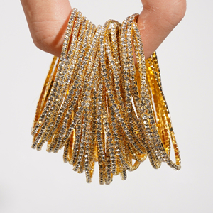 Bracciale Elastico con Cristalli per Donne, Bangle Colorato con Strass, Accessorio Creativo alla Moda con Diamanti - Product Image 6