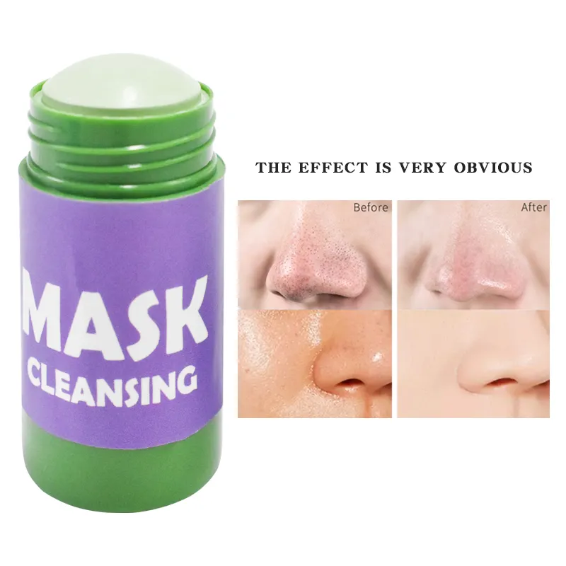 Private Label Großhandel Gesichts maske Produkt Ton Schlamm Gesichts maske Hautpflege Gesichts Moschus Reinigung Reinigung Grüntee Maske Stick
