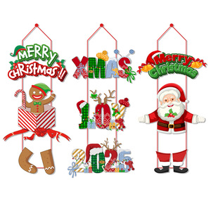 2025 joyeux noël bannière <span class=keywords><strong>Garage</strong></span> porche décor bonhomme de neige porte tenture murale signes père noël ornement maison vacances fête fournitures - Product Image 1