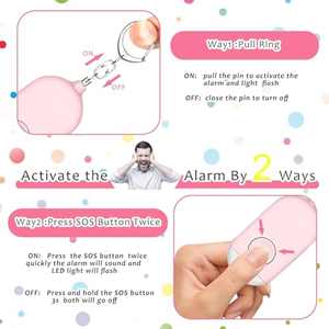 Alarme de sécurité personnelle 130 dB pour porte-clés, avec LED, pour la défense personnelle et la sécurité des femmes - Product Image 3