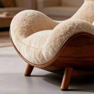 Poltrona Reclinabile Moderna di Lusso in Tessuto, Divano Singolo a Dondolo, Arredamento Relax per <span class=keywords><strong>Soggiorno</strong></span>, Design di Alta Gamma - Product Image 5