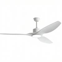 Ventilateur de plafond DC de 62 pouces avec lumière, télécommande, 3 pales en ABS, moteur en cuivre, économie d'énergie, silencieux, design moderne