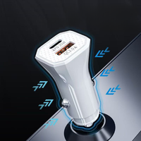 Chargeur de voiture rapide USB C double 20W QC 3.0 en ABS ignifuge, adaptateur USB C 12V, directement de l'usine OEM ODM
