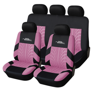 9pcs Machine Washable Knit Fabric <b>Car</b> <b>Seat</b> <b>Cover</b> Set Universal Fit Track Detail Style PVC for 5 <b>Seats</b> Protective <b>Car</b> <b>Cover</b> - Product Image 3