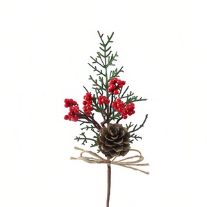 レッドベリーパインニーニードルステム人工クリスマスベリーの装飾品クリスマスガーランド花輪装飾品
