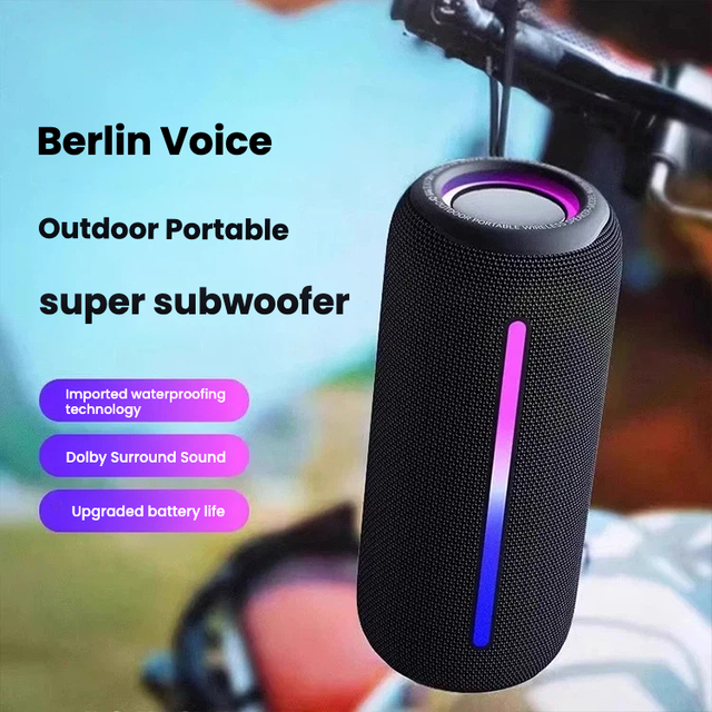 Bass Cannon  Speaker Wireless High Power RGB Portable Outdoor Waterproof Heavy Bass Stereo Speaker