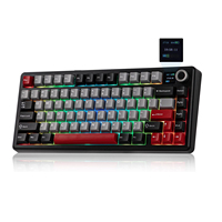 Clavier de jeu mécanique AULA F75 MAX 75% PBT RGB, trois modes (BT/filaire/sans fil) pour ordinateur portable, touches programmables, hot-swap