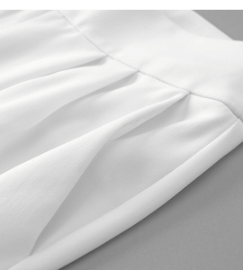 Custom Suit Formal Pants for Womens <strong>Cropped</strong> <strong>Trousers</strong> for Female Elastic Waist Woman <strong>White</strong> Office <strong>Cropped</strong> Pants - Product Image 5