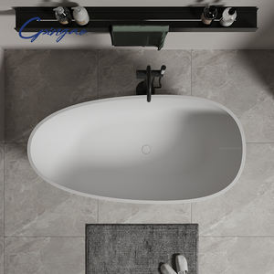 Cpingao Personalizar Independiente Remojo Bañera Lujo Piedra Artificial Bañera Pura Superficie Sólida - Product Image 3