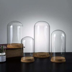 Paralume <span class=keywords><strong>in</strong></span> vetro di lusso moderno con coperchio <span class=keywords><strong>in</strong></span> bambù di diverse dimensioni per <span class=keywords><strong>vaso</strong></span> <span class=keywords><strong>da</strong></span> tavolo con <span class=keywords><strong>fiori</strong></span> di carne conservati - Product Image 2
